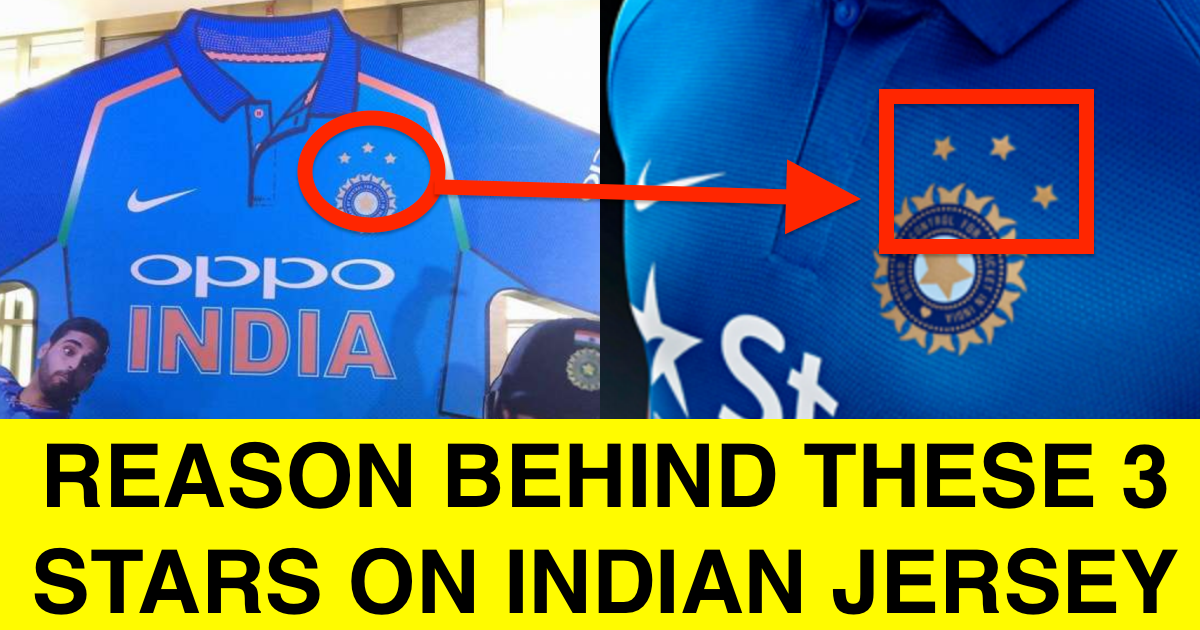 Why does Indian Cricketer's jersey has three stars above BCCI Logo?