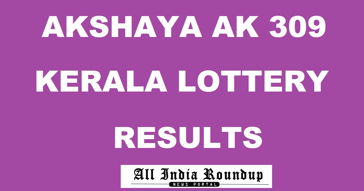 Akshaya Lottery AK 309 Results