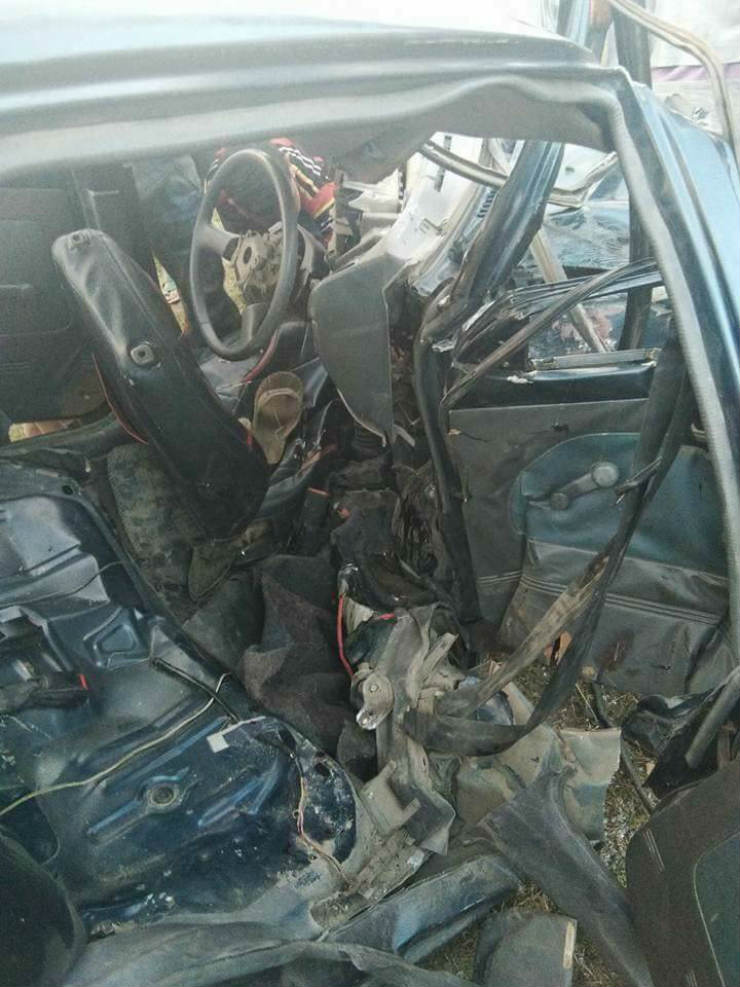 damaged car in accident