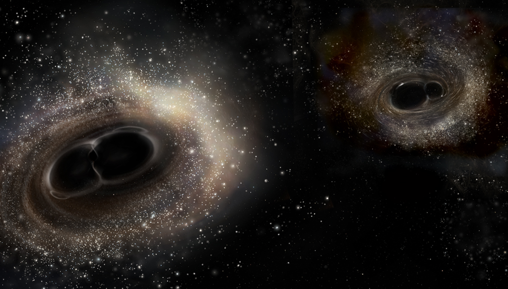 two black holes 400 million years from earth