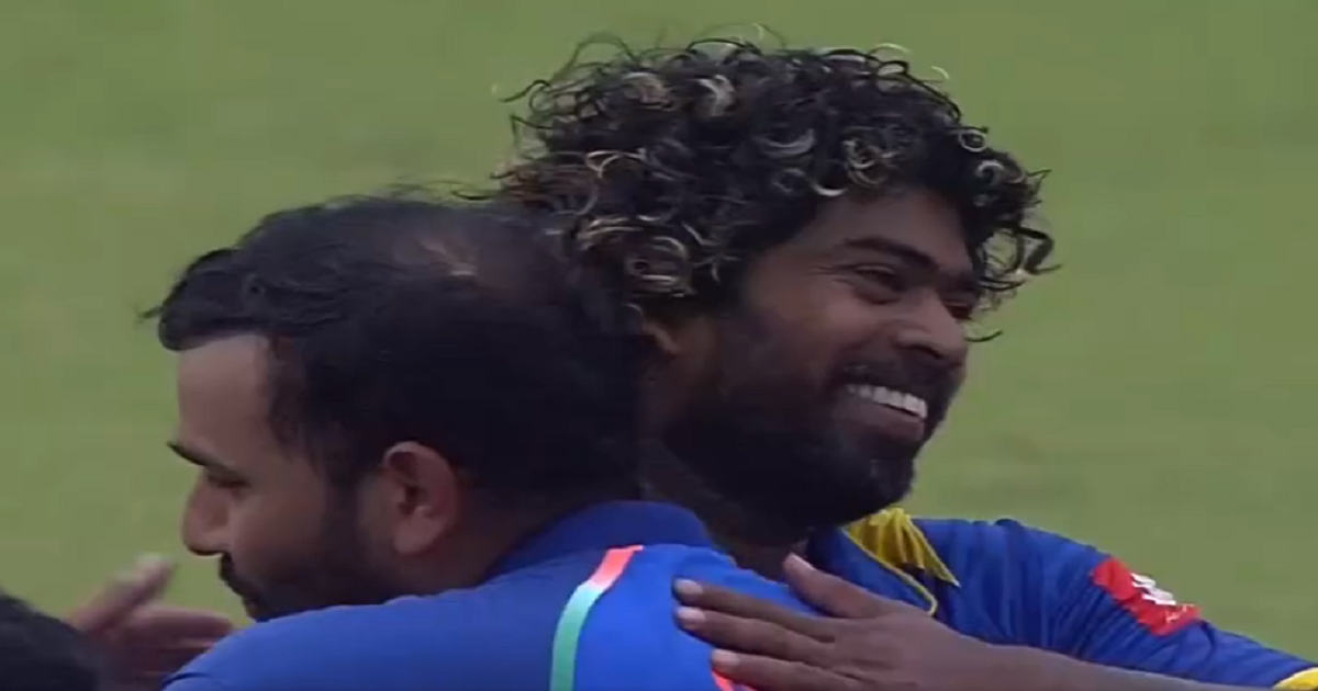 rohit hugs malinga