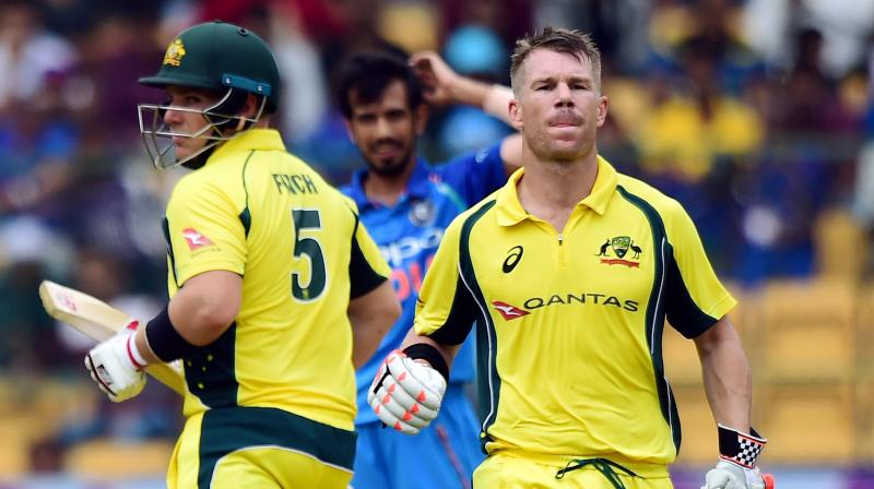 Aaron Finch and David Warner IND vs AUS