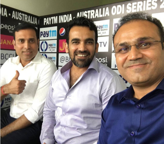 vvs laxman, zahir khan and virender sehwag reunion