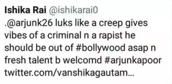 arjun kapoor reply to rapist comment on twitter