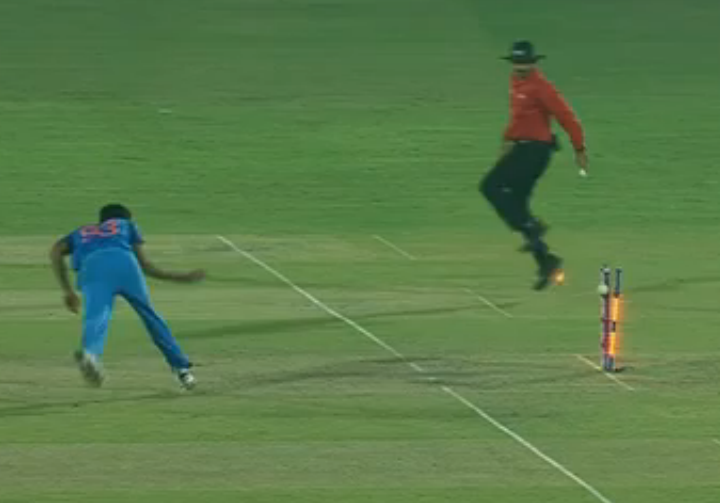Bumrah goes for direct hit