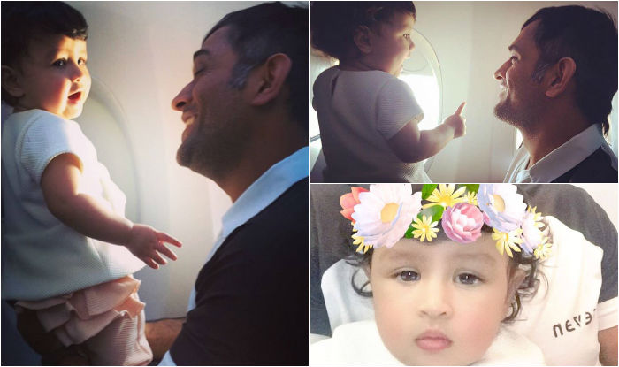 Dhoni with daughter Ziva