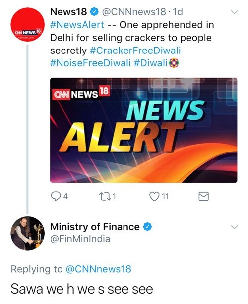 Finance Ministry reply to News Channel