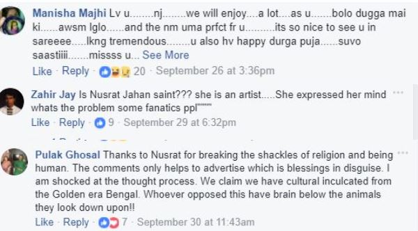 Nusrat Jahan reply for the trolls on her durga puja post