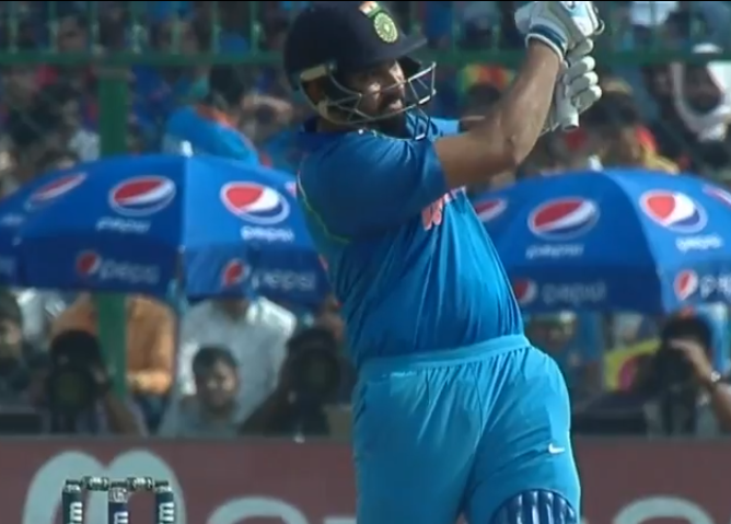 rohit hits six