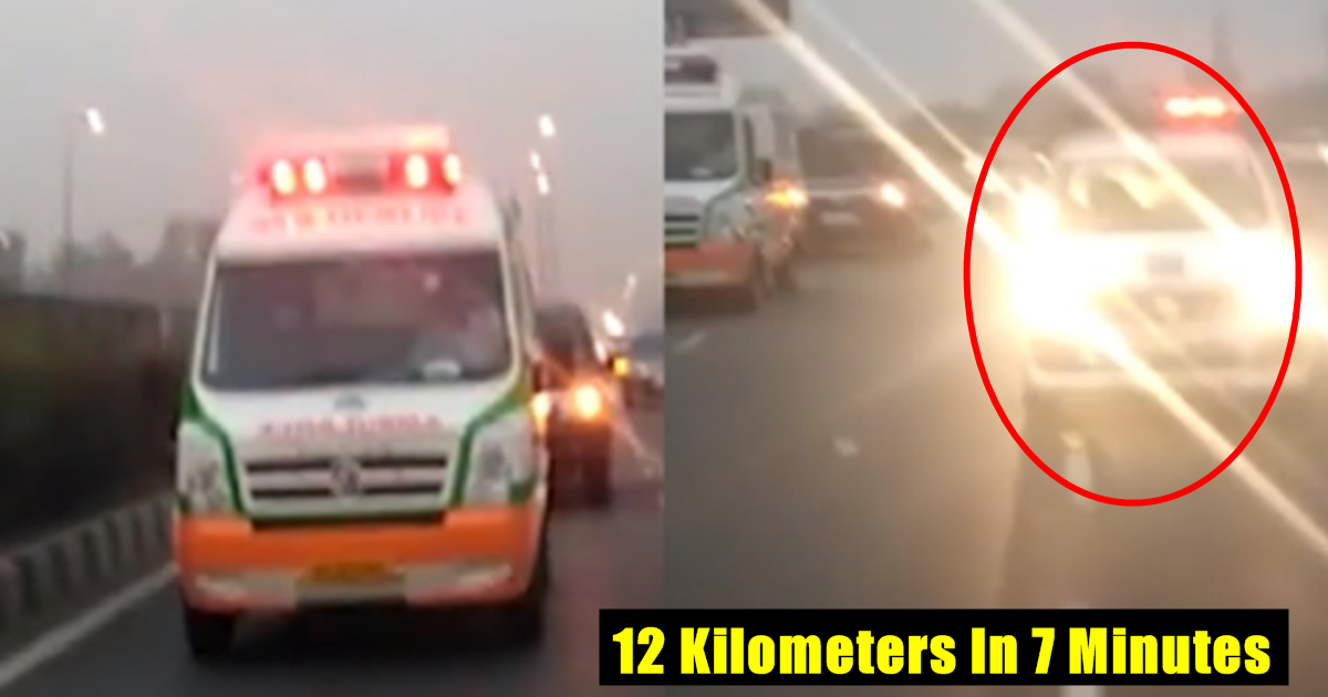[WATCH VIDEO] A Gurugram Ambulance Covering 12 Kms in 7 Mins To Save A