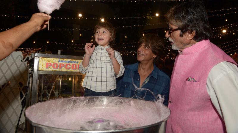 srk with abram and amitabh