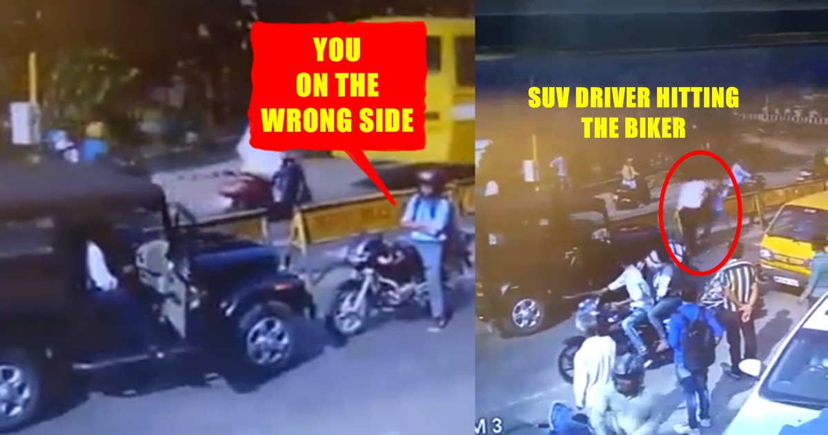 Watch Video This Biker Stands Up To Suv Driving On Wrong Side Resulted In A Road Rage 