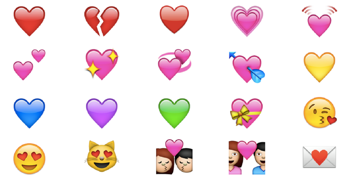 Corazones emojis iphone