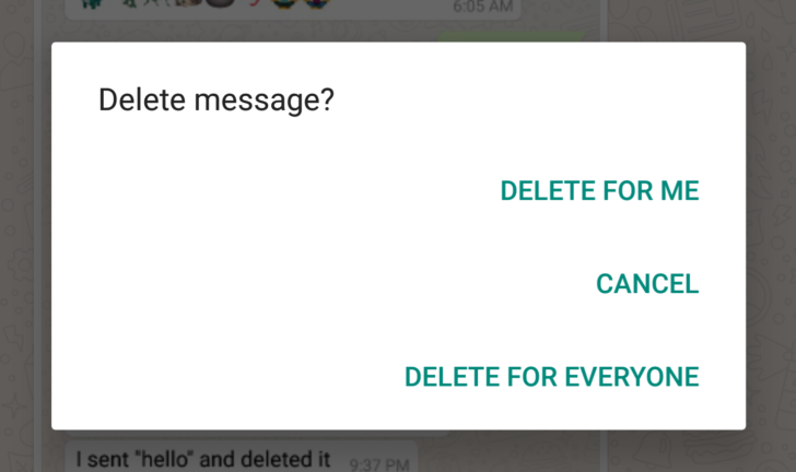 WhatsApp-Delete for everyone feature