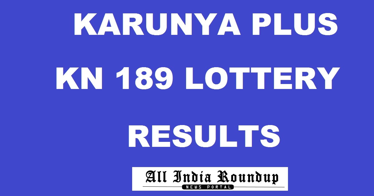 Karunya Plus KN 189 Lottery Results