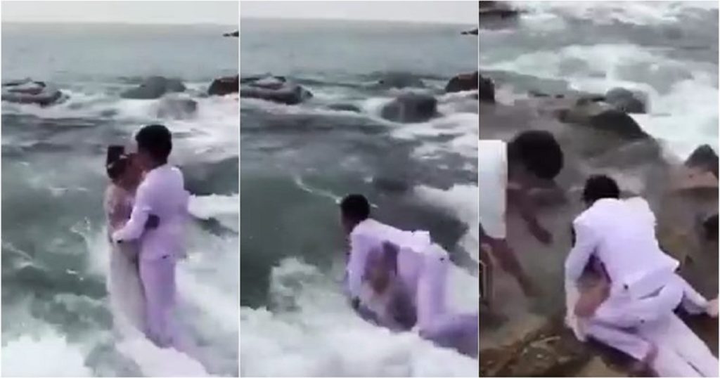 [WATCH VIDEO] Oops! PreWedding Shoot By The Beach Goes