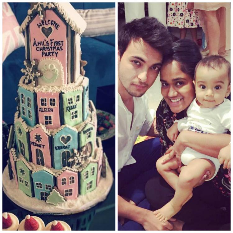 Arpita with her husband and son