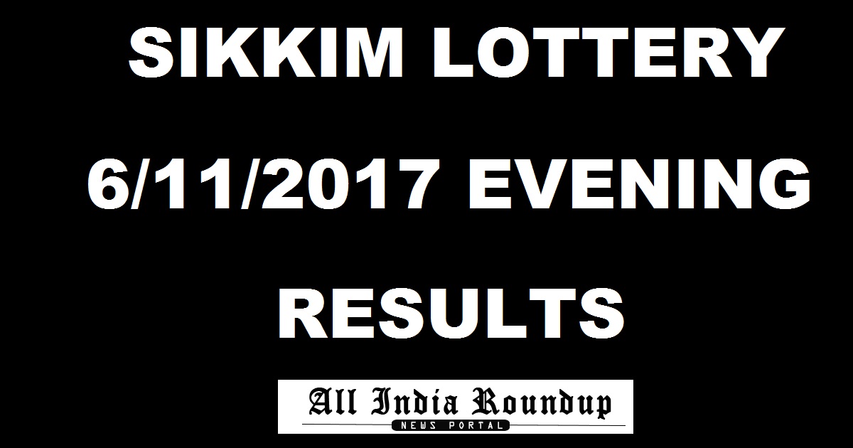Sikkim State Lottery Results 6/11/2017 Evening 4 PM - Sikkim Lotteries Results Monday