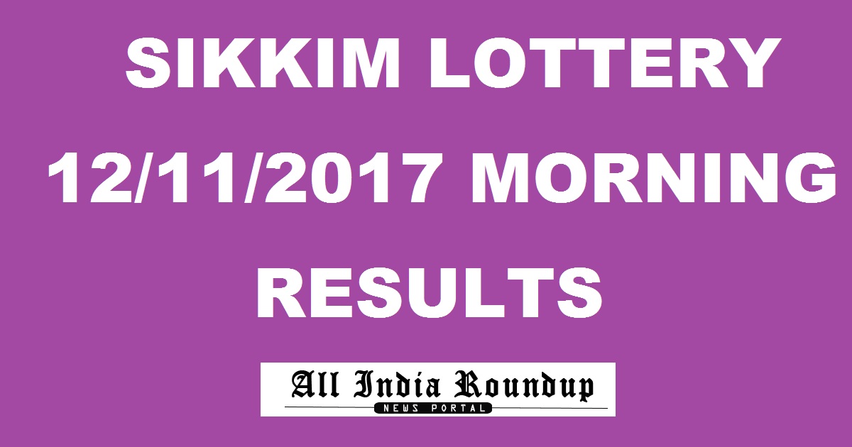 Sikkim State Lottery Results Dear Respect 11.55 AM 12/11/2017
