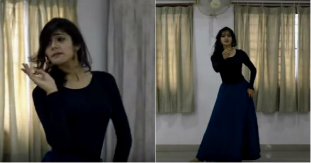 viral dance video of girl on youtube for aja nachle song