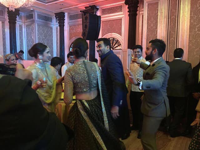 Virat and Anushka at Zaheer and Sagarika wedding reception