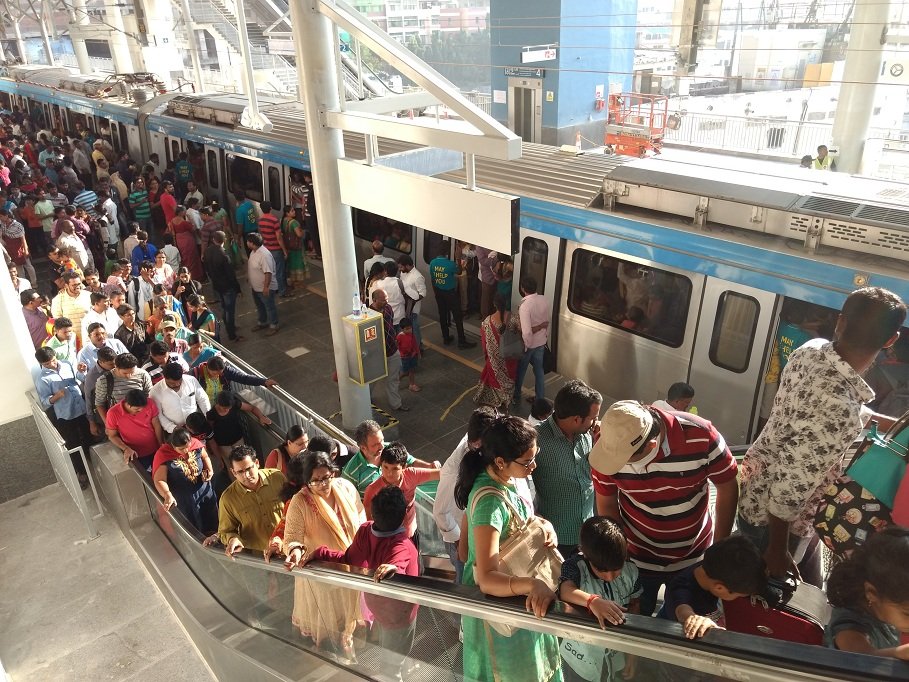 Jampacked Hyderabad Metro Station