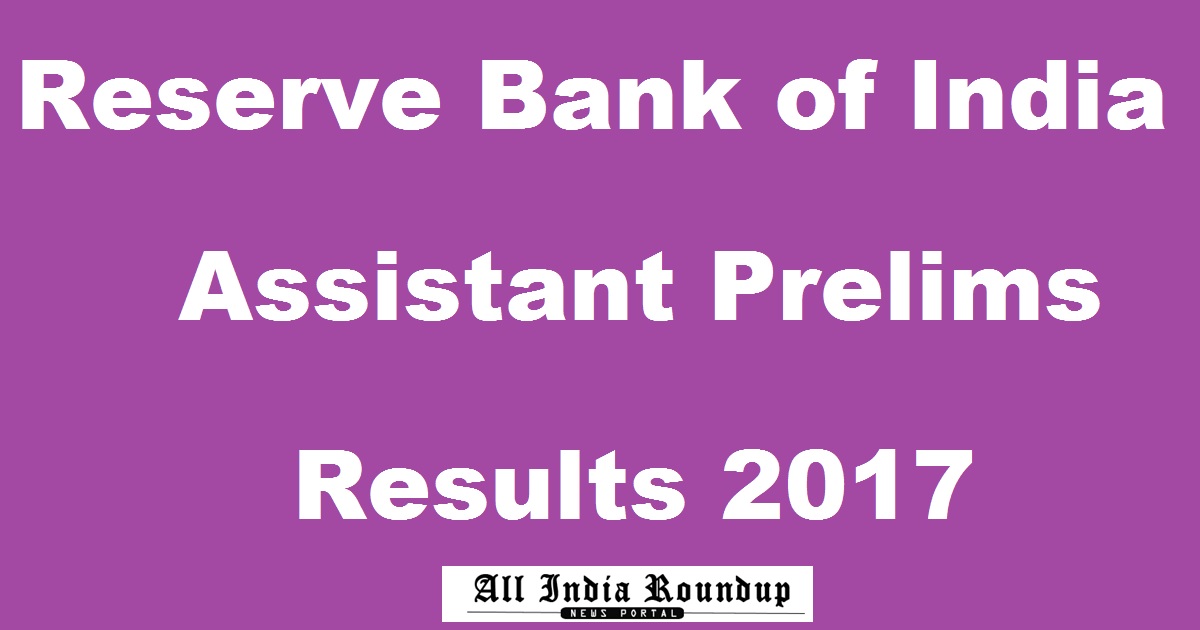 rbi assistant prelims results