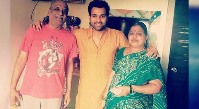 Rohit sharma with his father and mother