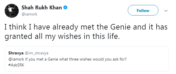 SRK answers fan questions