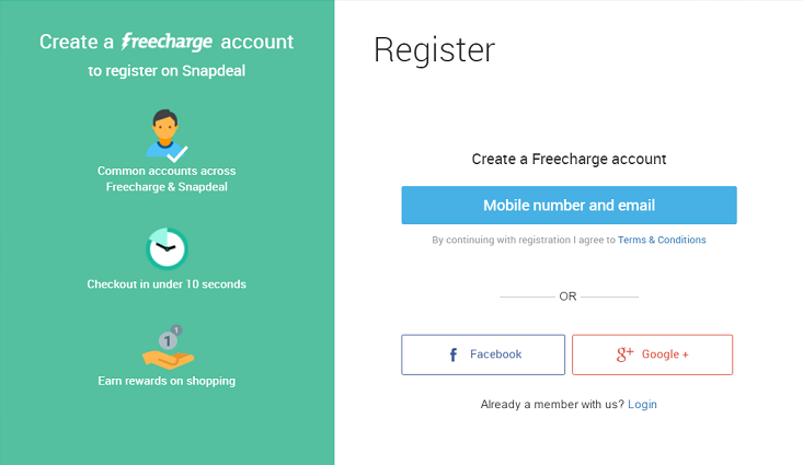 snappdeal login page 