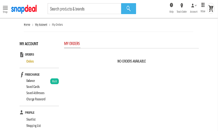snapdeal account