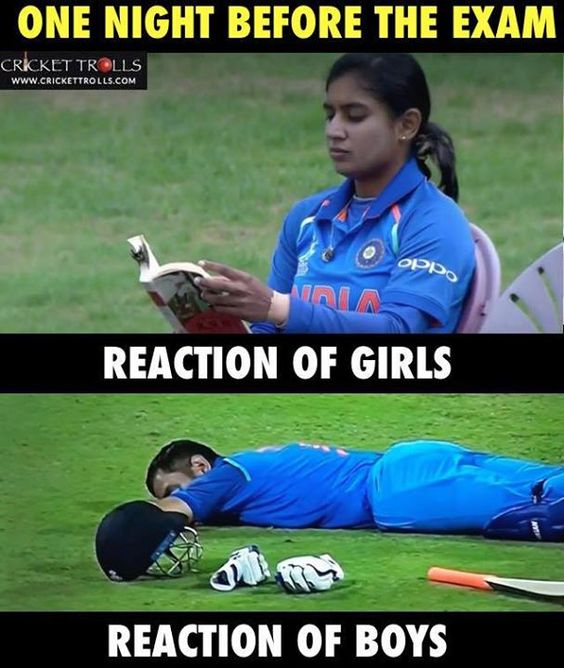 Mithali and Dhoni preparing for match - Exam