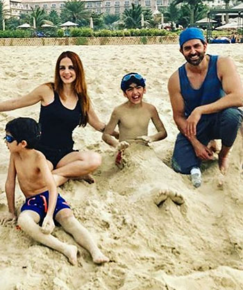 Hrithik and Sussanne with their sons