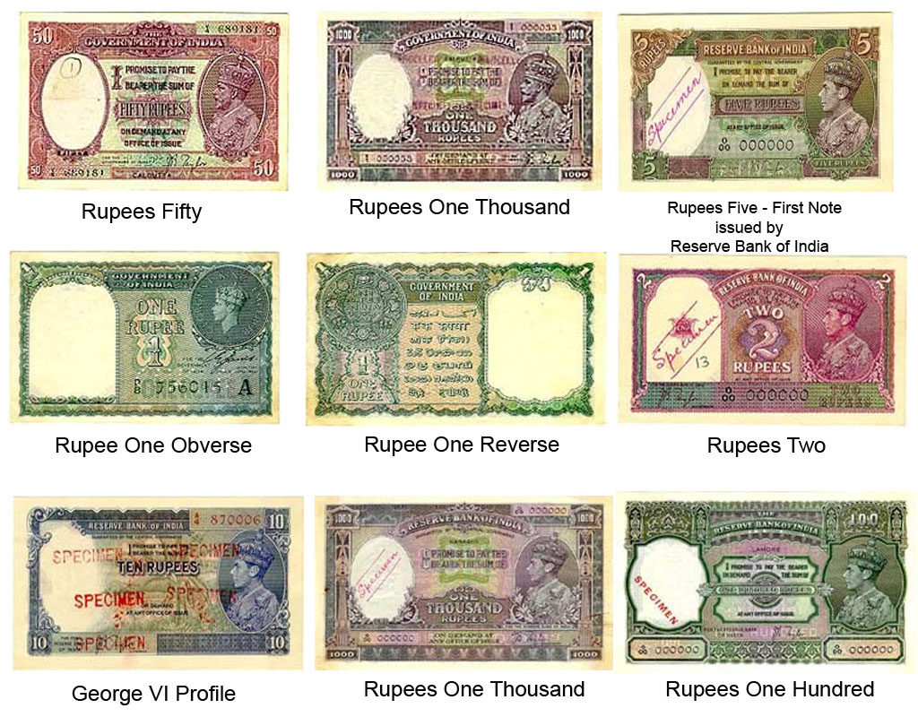 all indian rupees