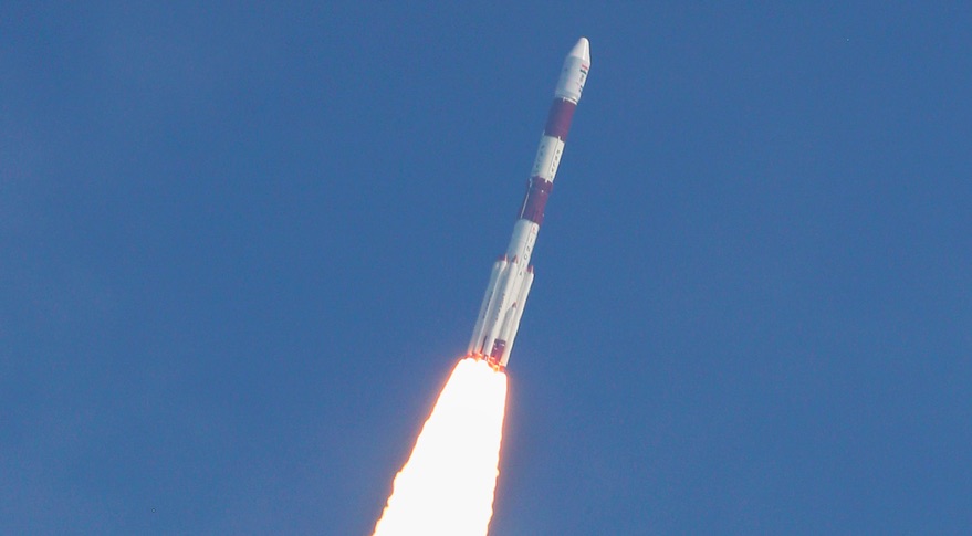 An Indian Polar Satellite Launch Vehicle carrying 31 satellites