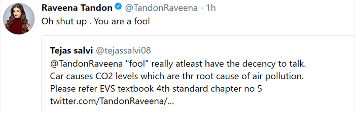 Raveena Tandon reply to troll
