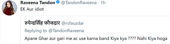 Raveena Tandon reply to troll2