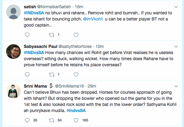twitter reactions to virat not selecting rahane