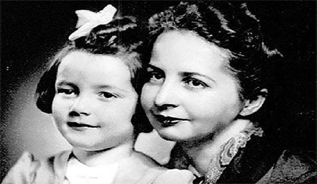 Netaji's wife, Emillie, with daughter, Anita