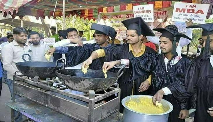 Students selling pakoras