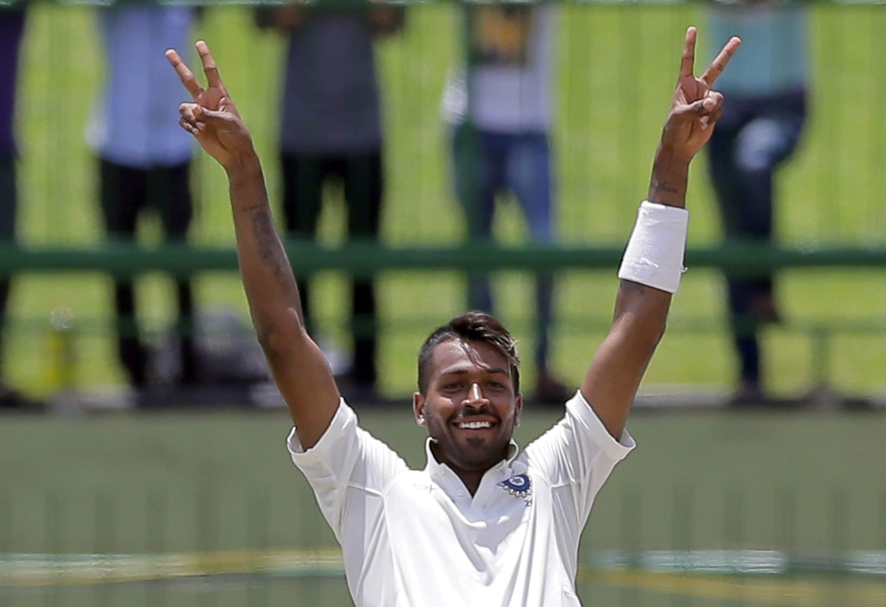 Hardik V-sign Celebration