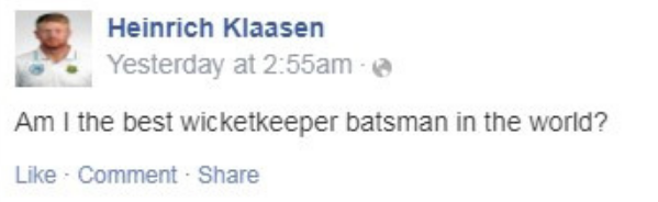 Klaasen fake fb post