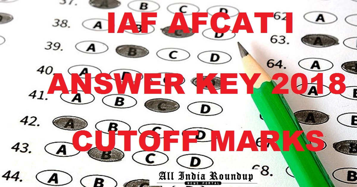 IAF AFCAT 1 Answer Key 2018 Cutoff Marks For 25th Feb Exam With Question Paper Booklets