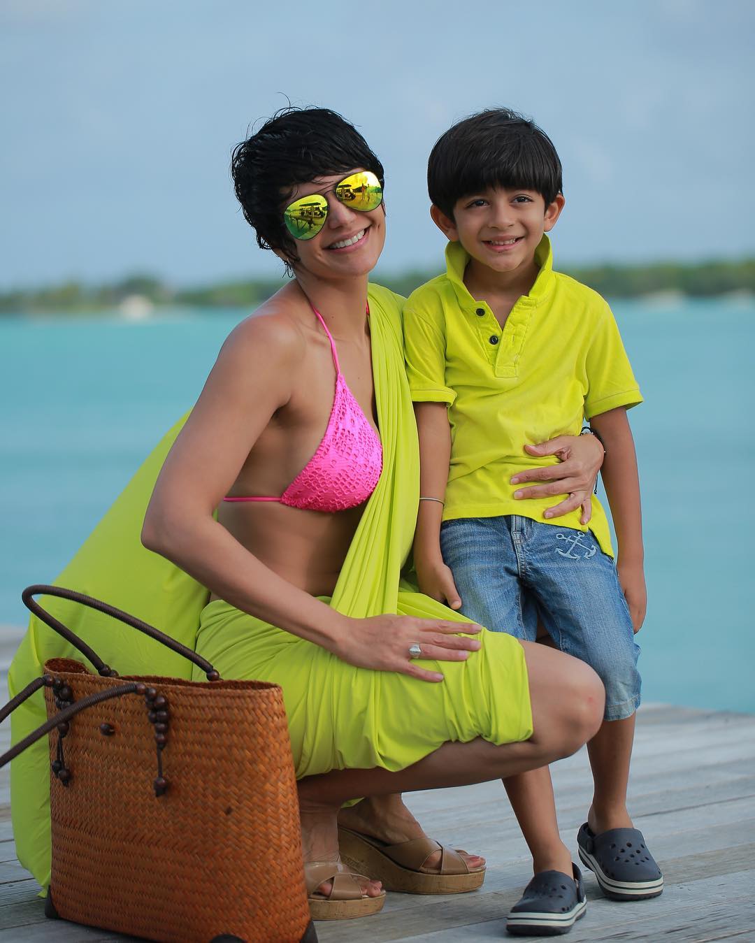 Mandira Bedi with her son...