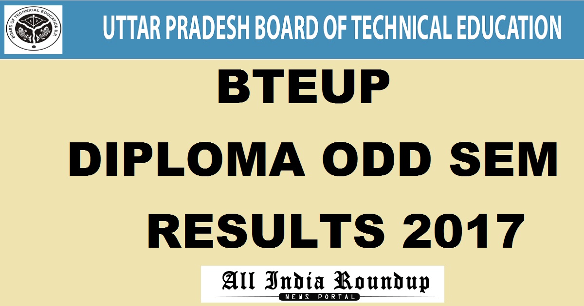 result.bteupexam.in: BTEUP Odd Sem Results Dec 2017 - UPBTE Polytechnic Diploma 1st 3rd 5th Sem Results