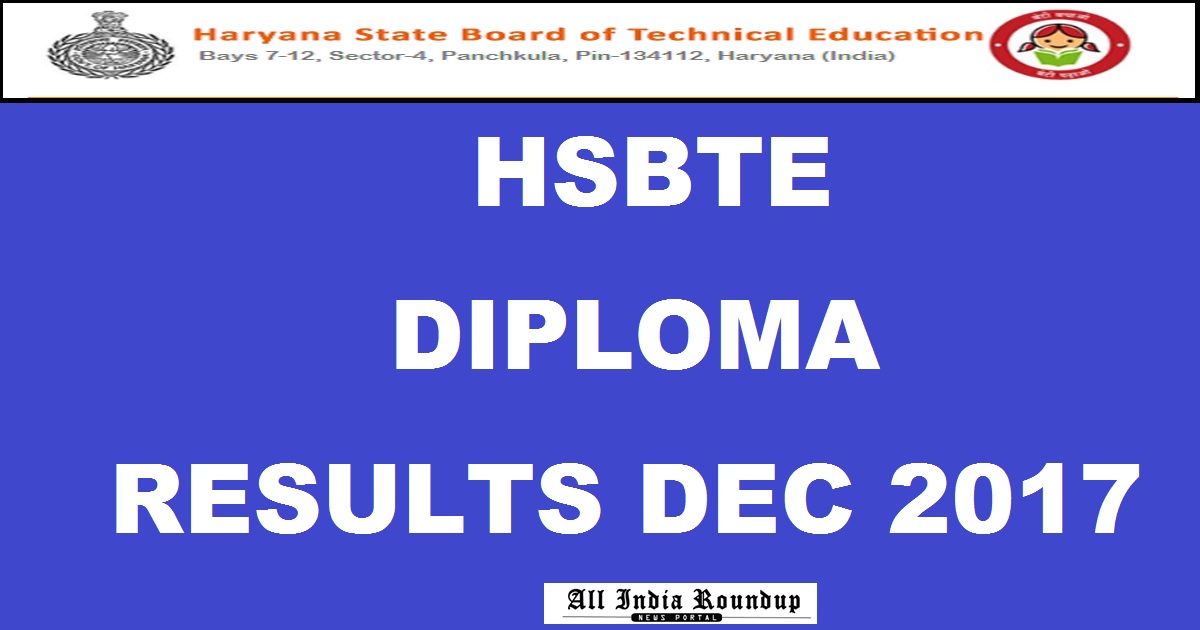 result.hsbte.com - Haryana HSBTE Diploma Results 2018 For Polytechnic 1st 2nd & 3rd Year @ hsbte.org.in