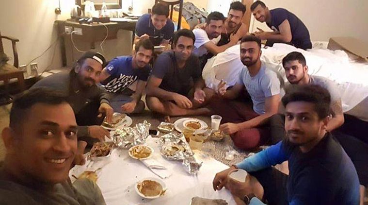 Team India eating food
