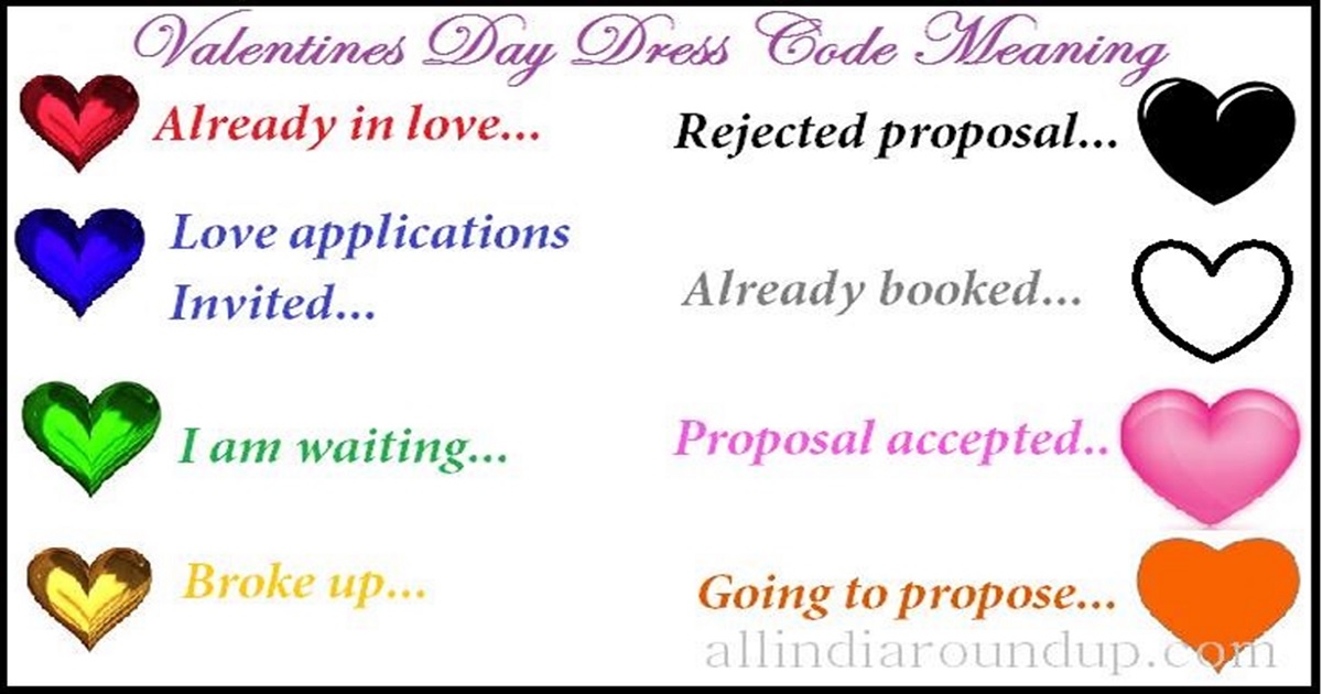Valentines Day 2018 Dress Code Feb 14 Dress Colour Meaning ...