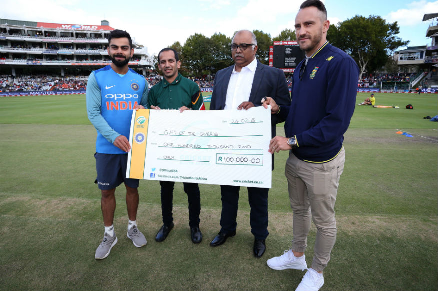 Team India and South Africa donating money to water crisis department in Cape Town