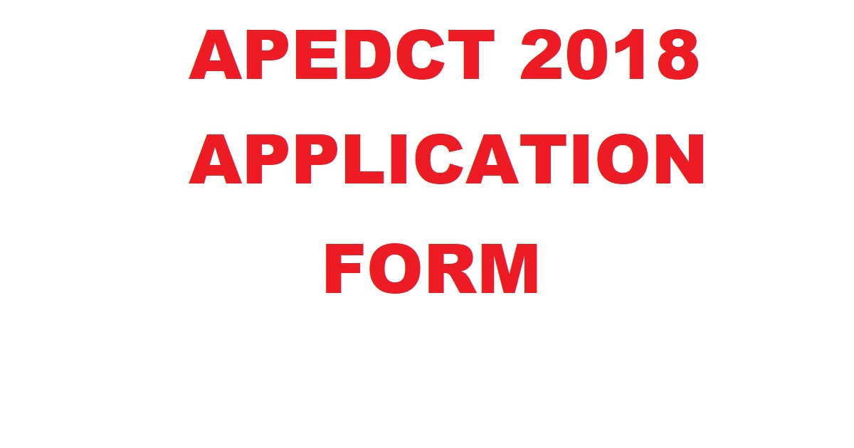 APEDCT 2018 APPLICATION FORM